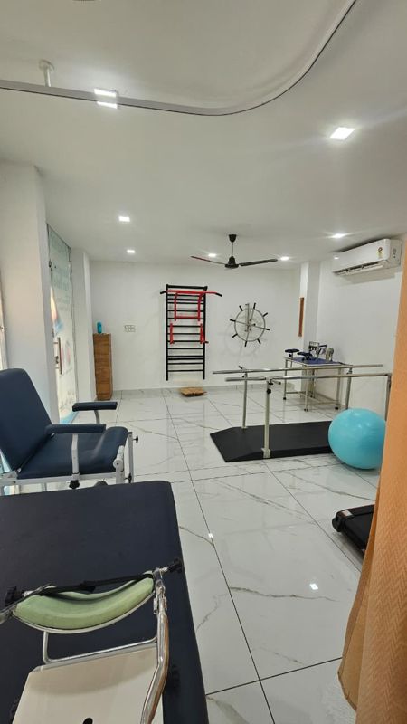 Wall bars, parallel bars and therapy chair for gait and balance training at Pranah Kannur